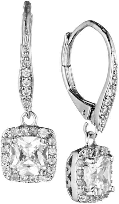 Pave Crystal Drop Earrings