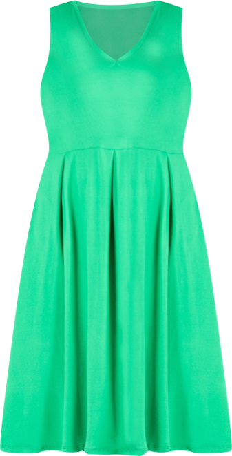 Plus Size Midi Fit and Flare Pocket Dress