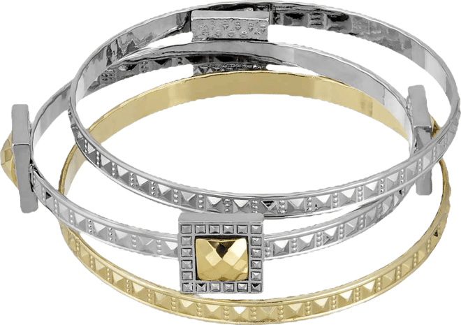 Gold-Tone and Silver-Tone 3 Piece Bangle Set