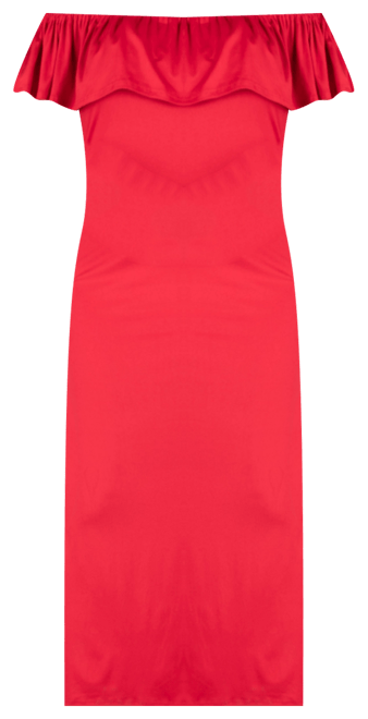 Plus Size Ruffle Off The Shoulder Maxi Dress