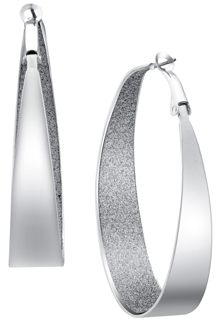 2" Large Inner Glitter Hoop Earrings