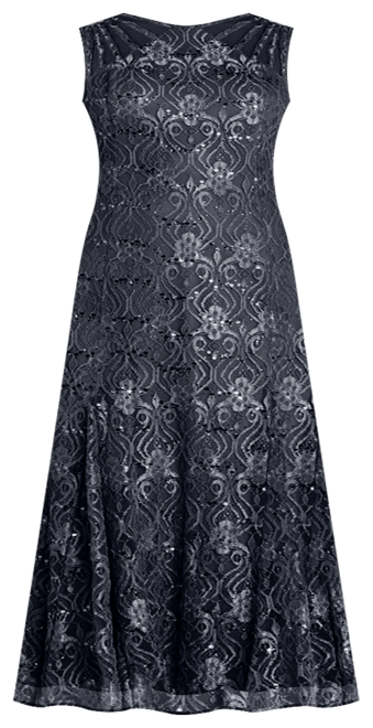 Plus Size Sequin Lace Gown