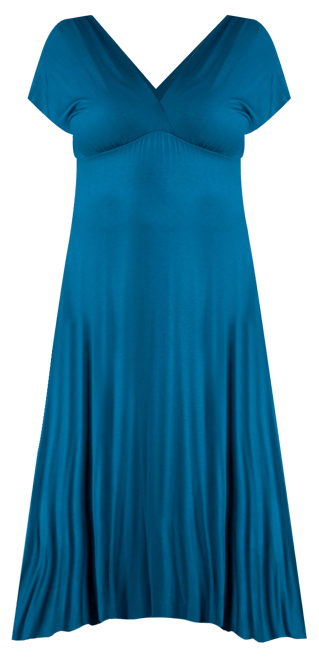 Plus Size Empire Waist V-neck Maxi Dress