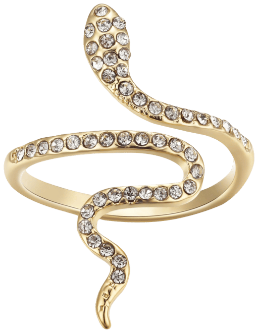 Crystal Snake Bypass Ring