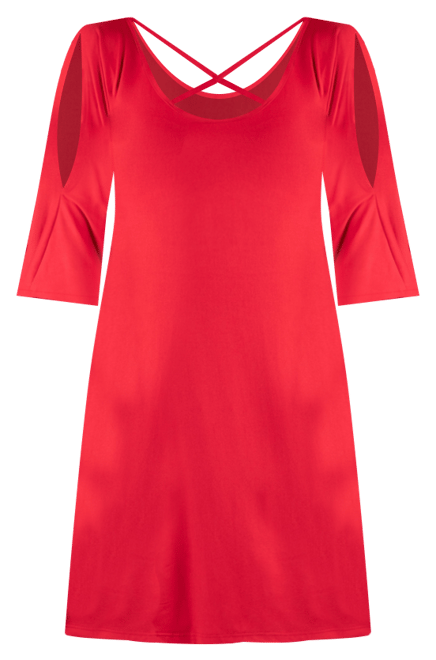 Women's Knee Length Cold Shoulder Dress