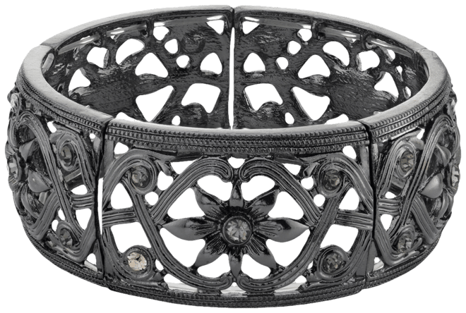 Hematite-Tone Stretch Bracelet