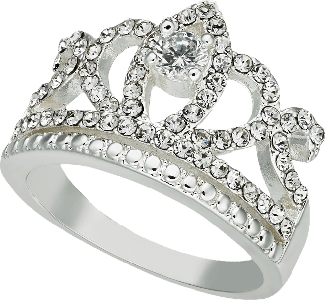 Fine Silver Plate Crystal Crown Ring, Created for Macy's