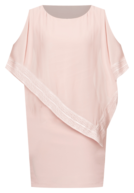 Metallic-Trim Capelet Sheath Dress