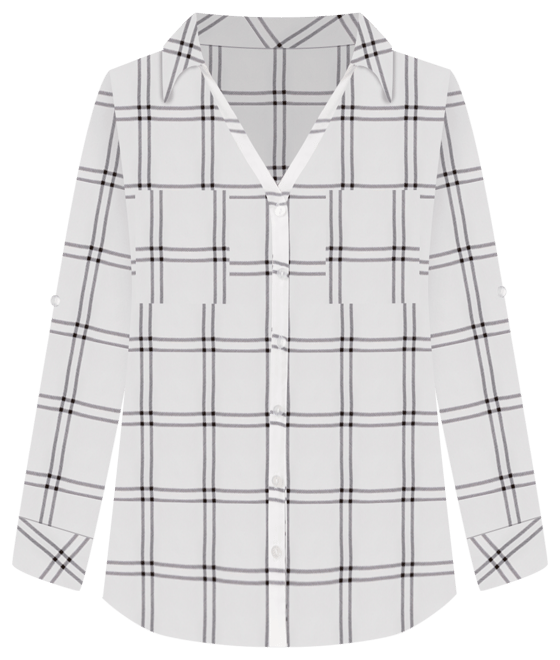 Juniors' Roll-Tab-Sleeve Printed Top