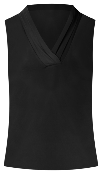 Women's Sleeveless Pleated V-Neck Shell Top