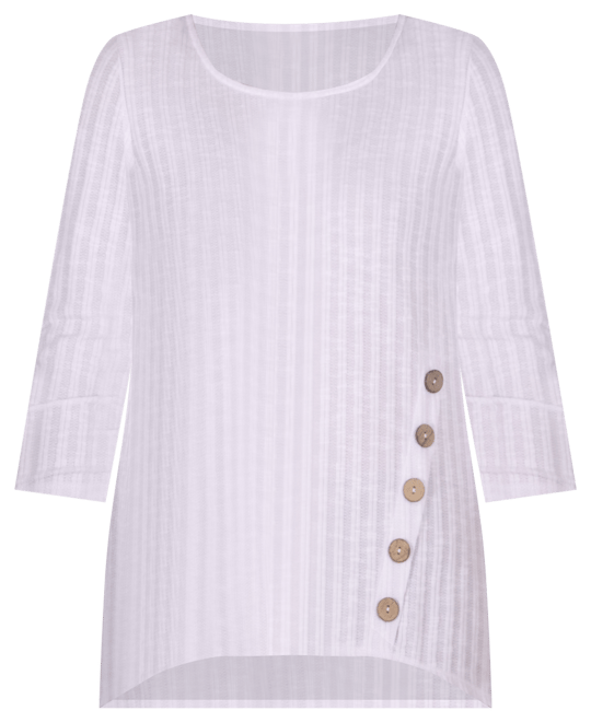 Women's Plus Size Button Detail Ribbed Tunic