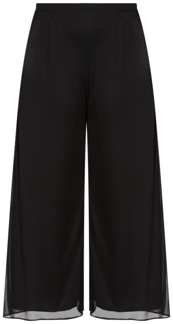 Plus Size Mesh Wide-Leg Pants