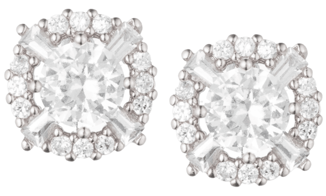 Elevated Crystal Round Stud Earrings