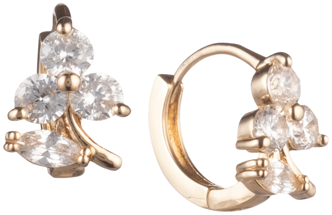 Gold-Tone Crystal Hoop Earrings