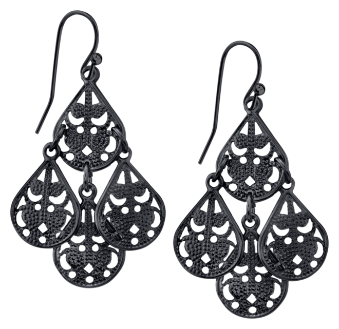Pear Shaped Filigree Drop Earrings