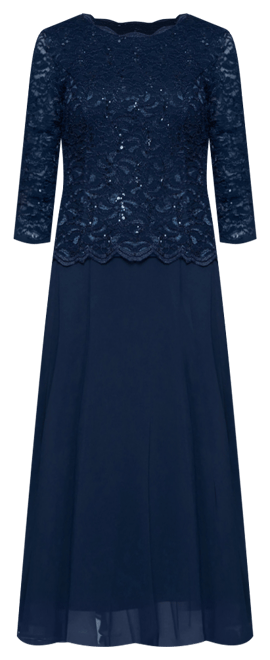 Sequined Lace Contrast Dress