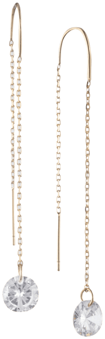 Gold-Tone Crystal Threader Earrings