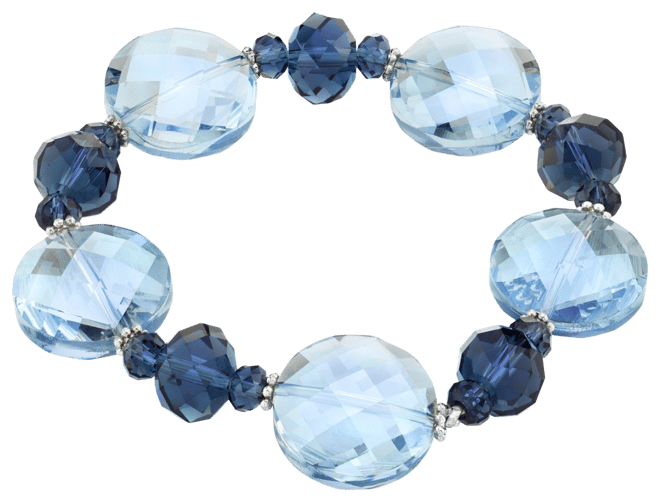 Silver-Tone Faceted Stretch Bracelet