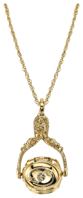 Gold-Tone 3-Sided Spinner Locket Necklace 30"