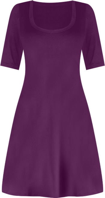 Women's A-Line Dress with Elbow Length Sleeves
