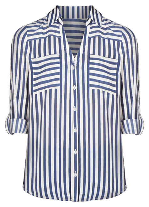Juniors' Striped Button-Up Shirt
