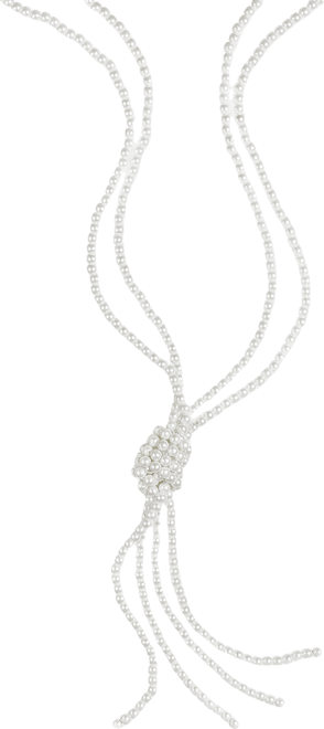 Imitation Pearl Knotted Lariat Necklace, 28" + 2" extender, Created for Macy's
