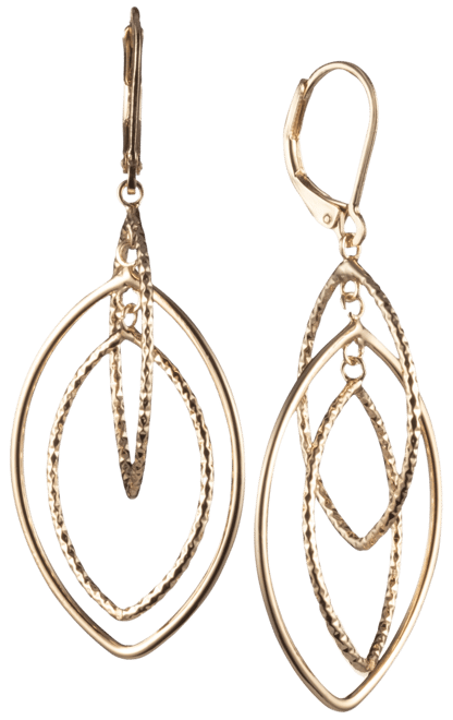 Gold-tone Textured Orbital Drop Earrings