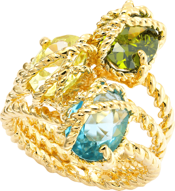 Stone Trio Rope Ring in Gold Plate, Created for Macy's