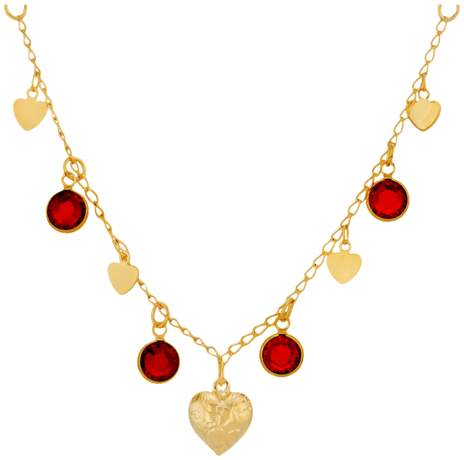 Channels with Hearts Drop Necklace