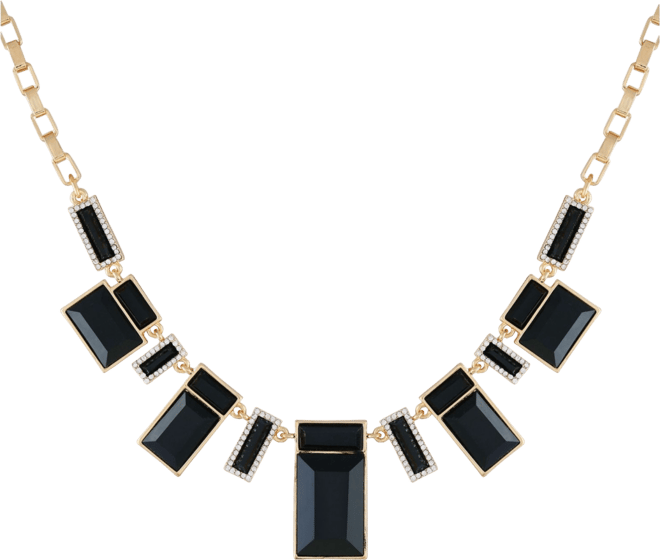Women's Jet and Gold-Tone Statement Necklace