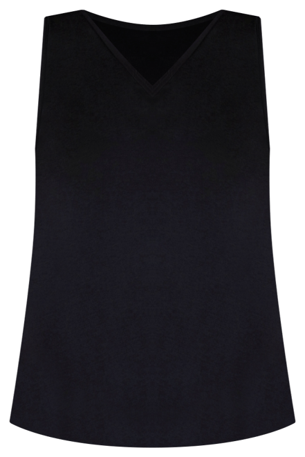 Plus Size V-Neck Sleeveless Rounded Hemline Top