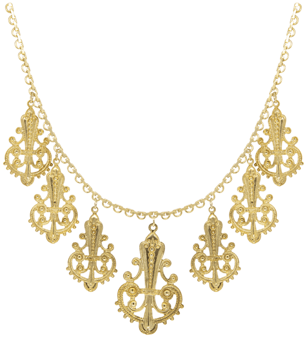 Tone Filgree Drop Necklace