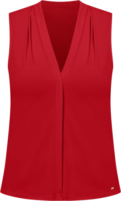 Gathered V-Neck Sleeveless Top