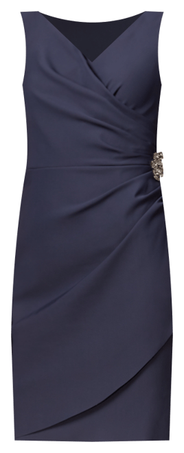 Compression Embellished Ruched Sheath Dress