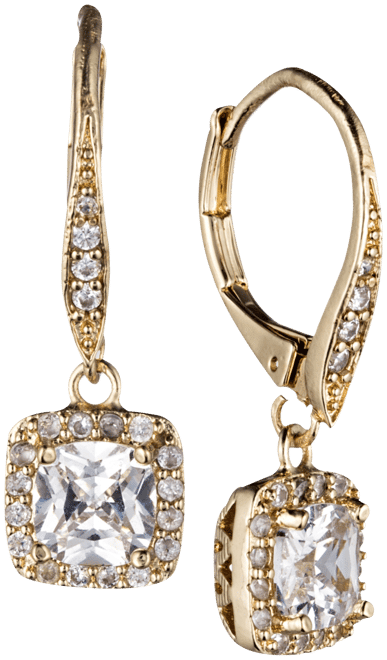 Pave Crystal Drop Earrings