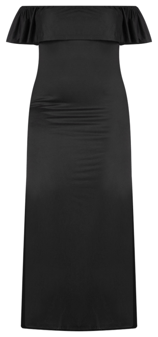 Plus Size Ruffle Off The Shoulder Maxi Dress