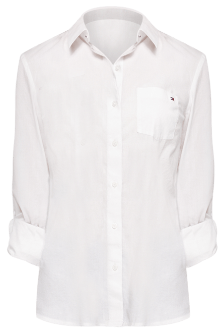 Tommy Hilfiger Women's Cotton Roll-Tab Button-Up Shirt - Macy's