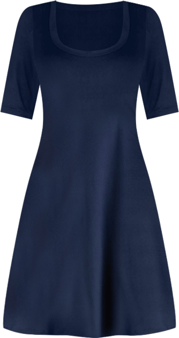 Women's A-Line Dress with Elbow Length Sleeves