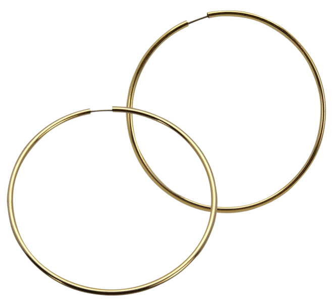 1 1/2" Large Endless Hoop Earrings