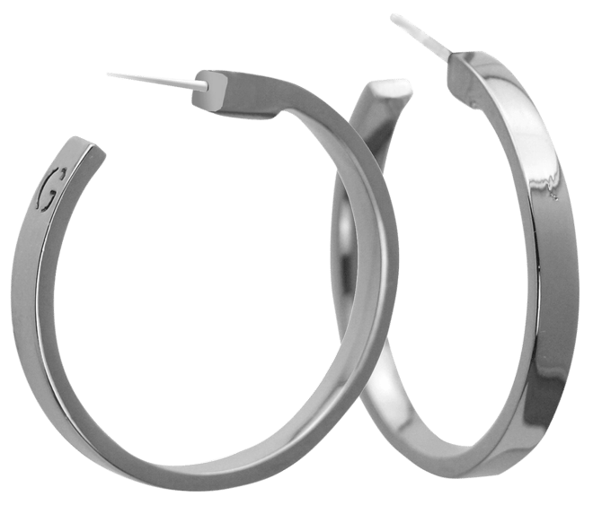 Silver-Tone 1 1/2" Large Hoop Earrings