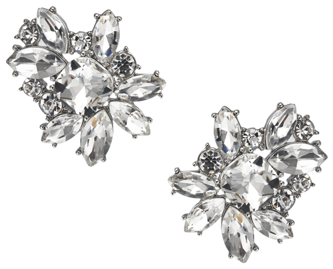 Stud Swarovski Crystal Earrings | Isabella Clear Crystal / Silver