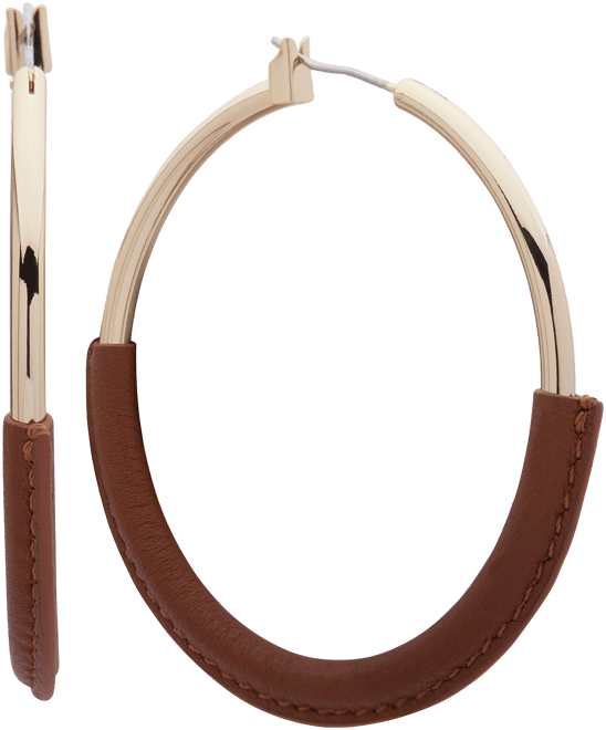 Lauren Ralph Lauren Large Leather Wrapped Large Hoop Earrings 2 1 4 Macy s