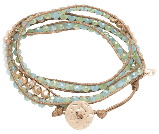 Glass Bead Wrap-Style Bracelet