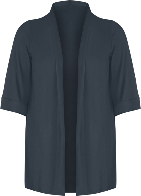 Plus Size Elbow Length Open Front Cardigan Sweater