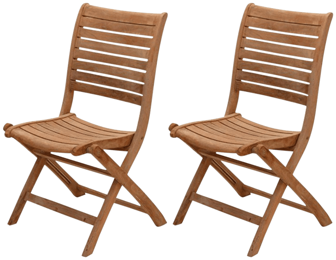 Amazonia Teak 2 pc. Teak Palu Outdoor Folding Chair Set