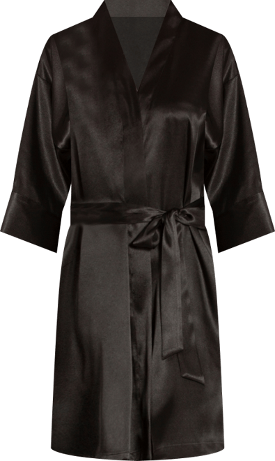 Women's Short Satin Wrap Robe Lingerie