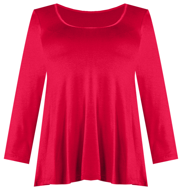 Women's Long Sleeve Swing Style Flared Tunic Top