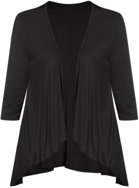 Plus Size Elbow Length Sleeve Open Cardigan