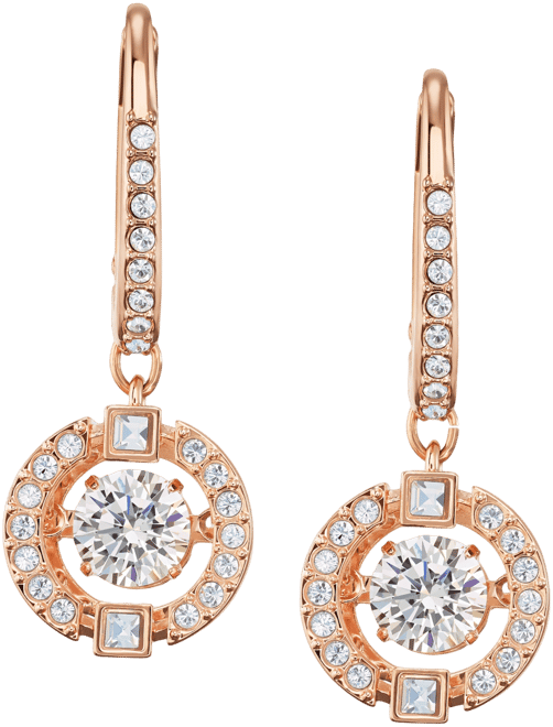 Silver-Tone Caged Crystal Drop Earrings