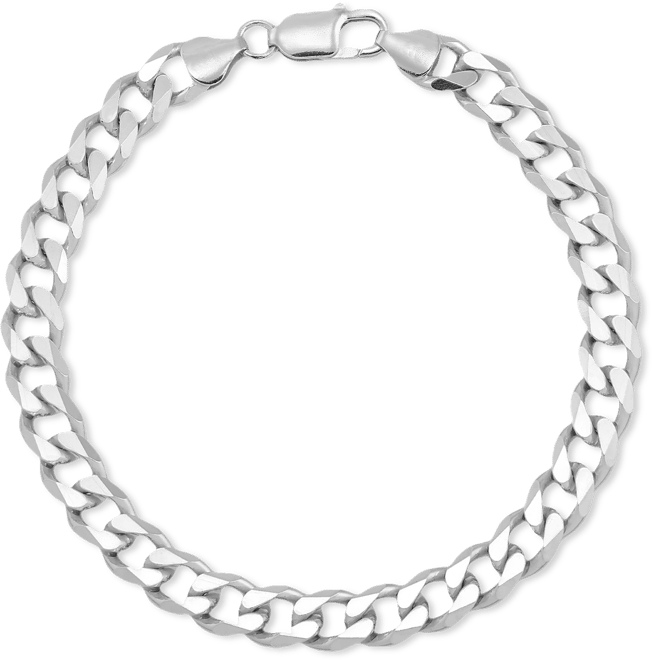 Men's Curb Chain Bracelet in Sterling Silver